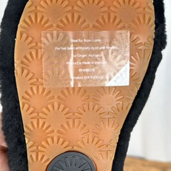 Women’s Black Fluff Yeah Slide NWOT size 7